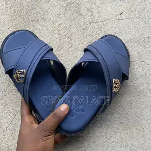 Blue Layered Crossed Slippers