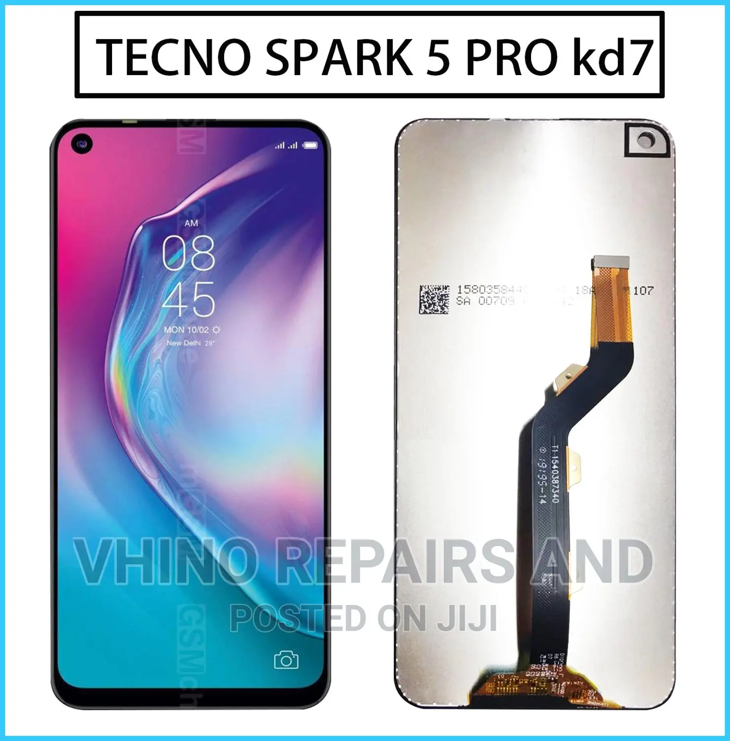 Original TECHNO SPARK 5 Pro Screen Replacement.
