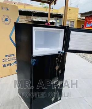 Nice Design Pearl PF-16T Refrigerator(2 Mirror Door)Black.