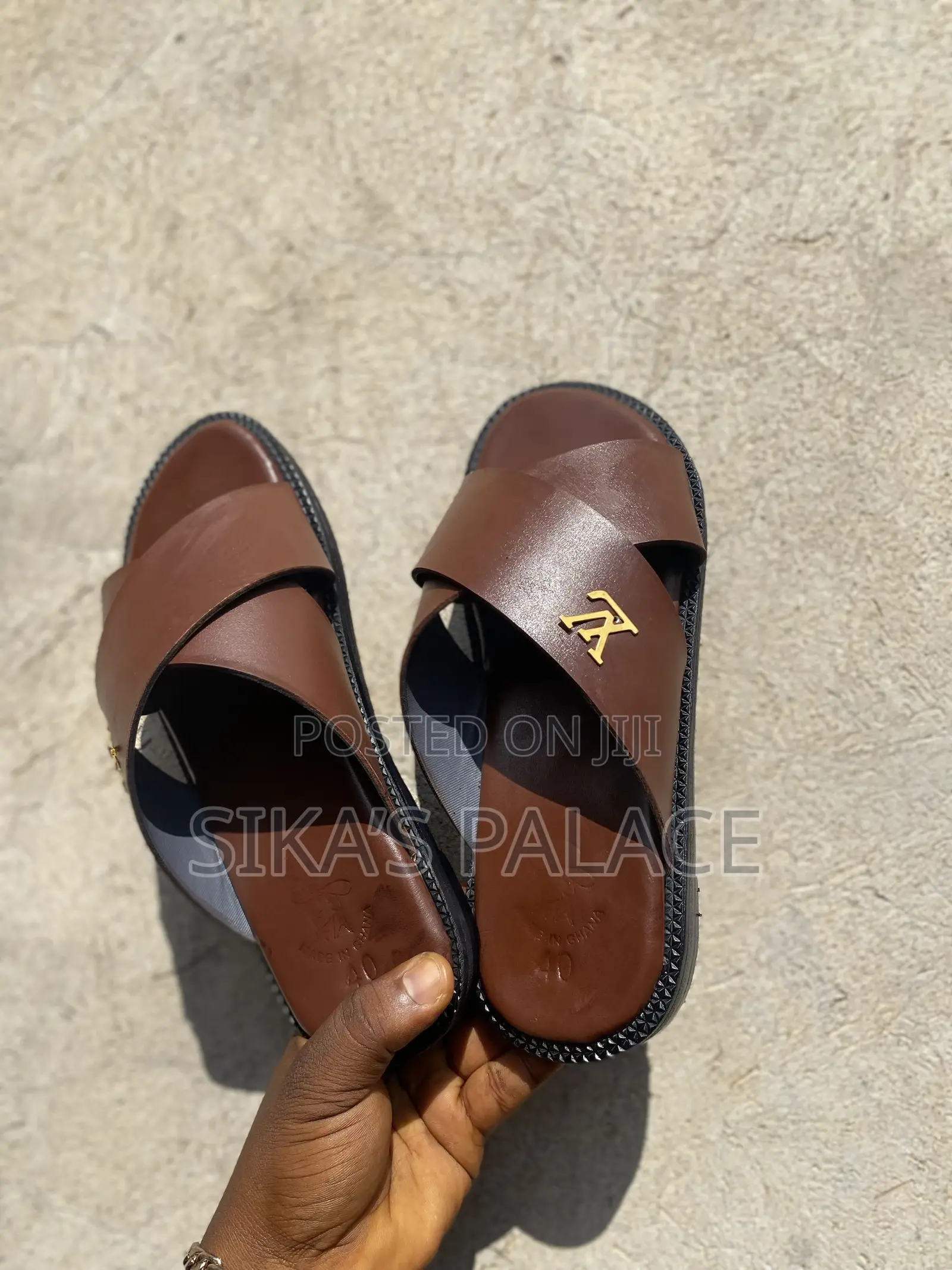Brown Leather Slippers