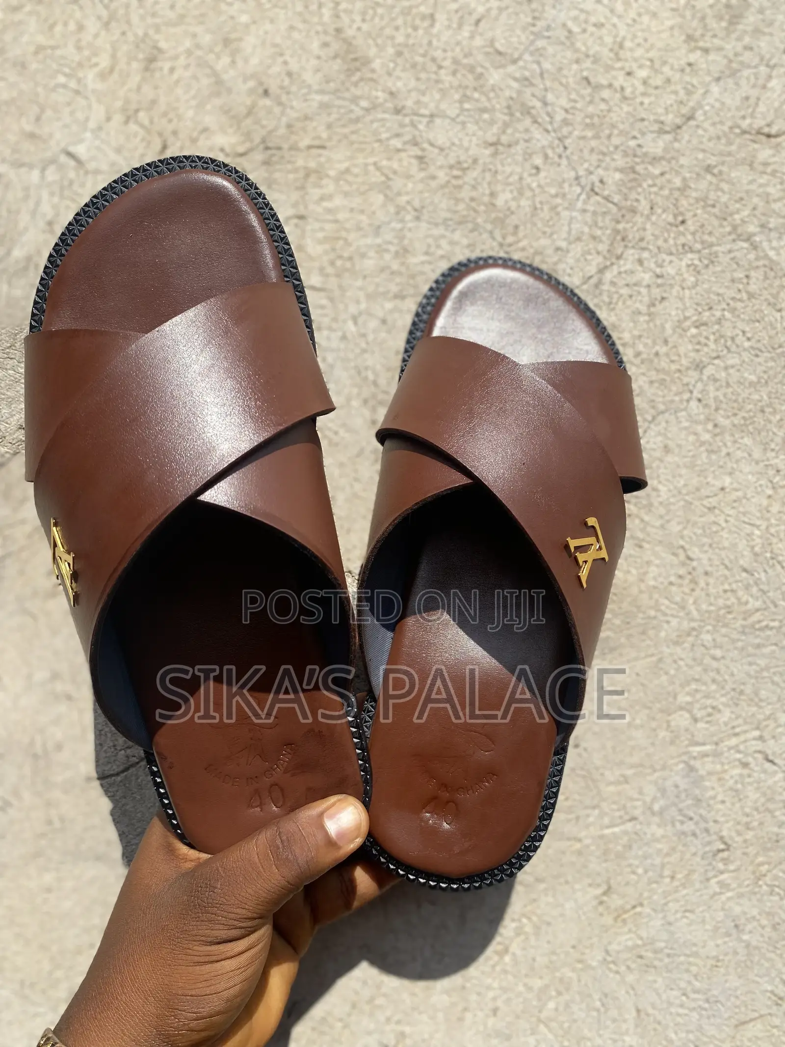 Brown Leather Slippers