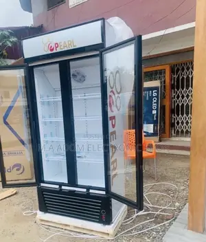 Long Lasting Pearl Double Door Display Fridge PVC 622-2b