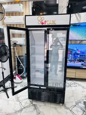 Durable Build Body Double Door Display Fridge Pearl