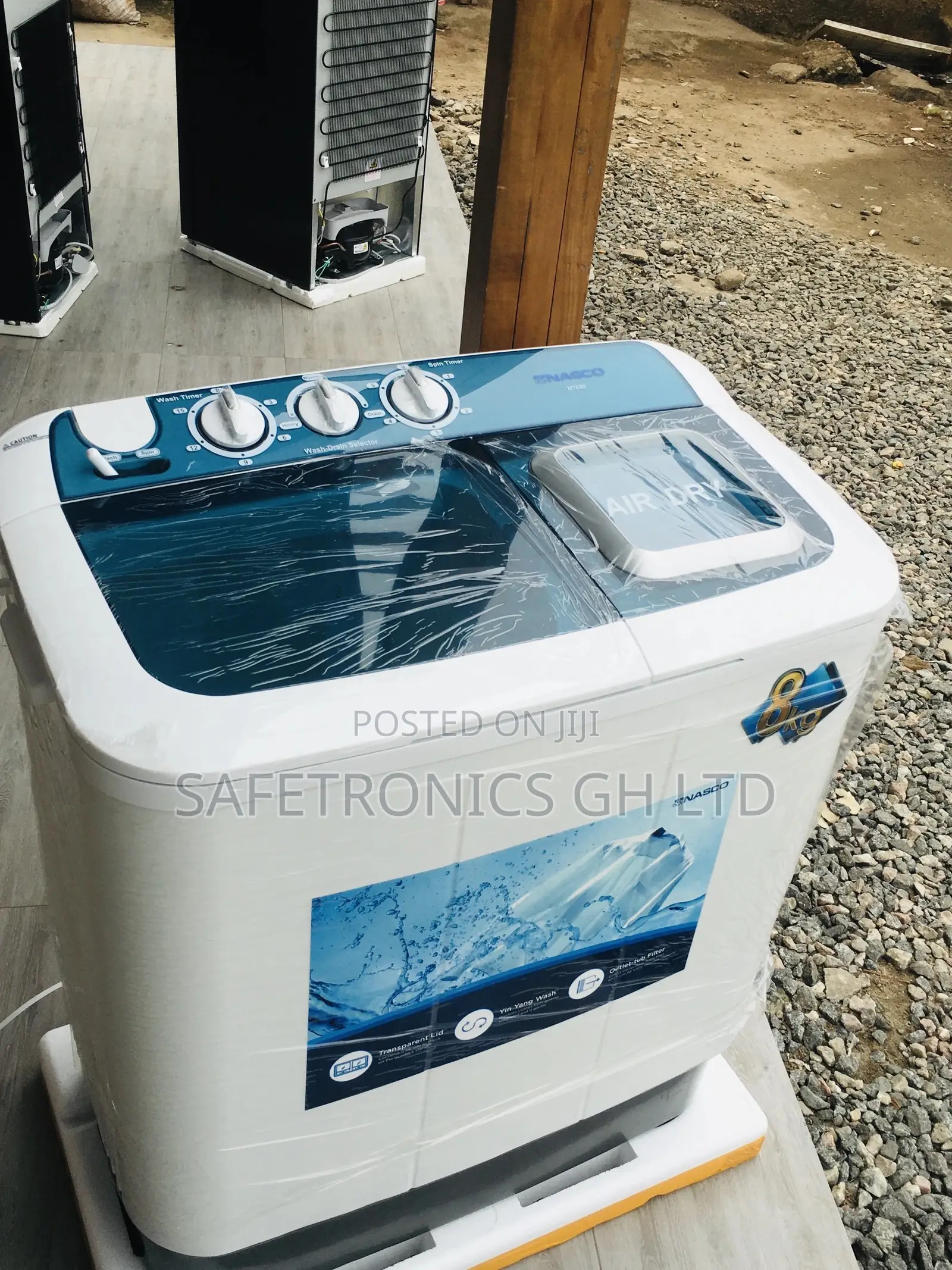 Washingmachine Twintub 8kg Topload Nasco Semiautomatic White