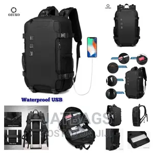 Ozuko Black Waterproof Laptop Backpack (Free Delivery)