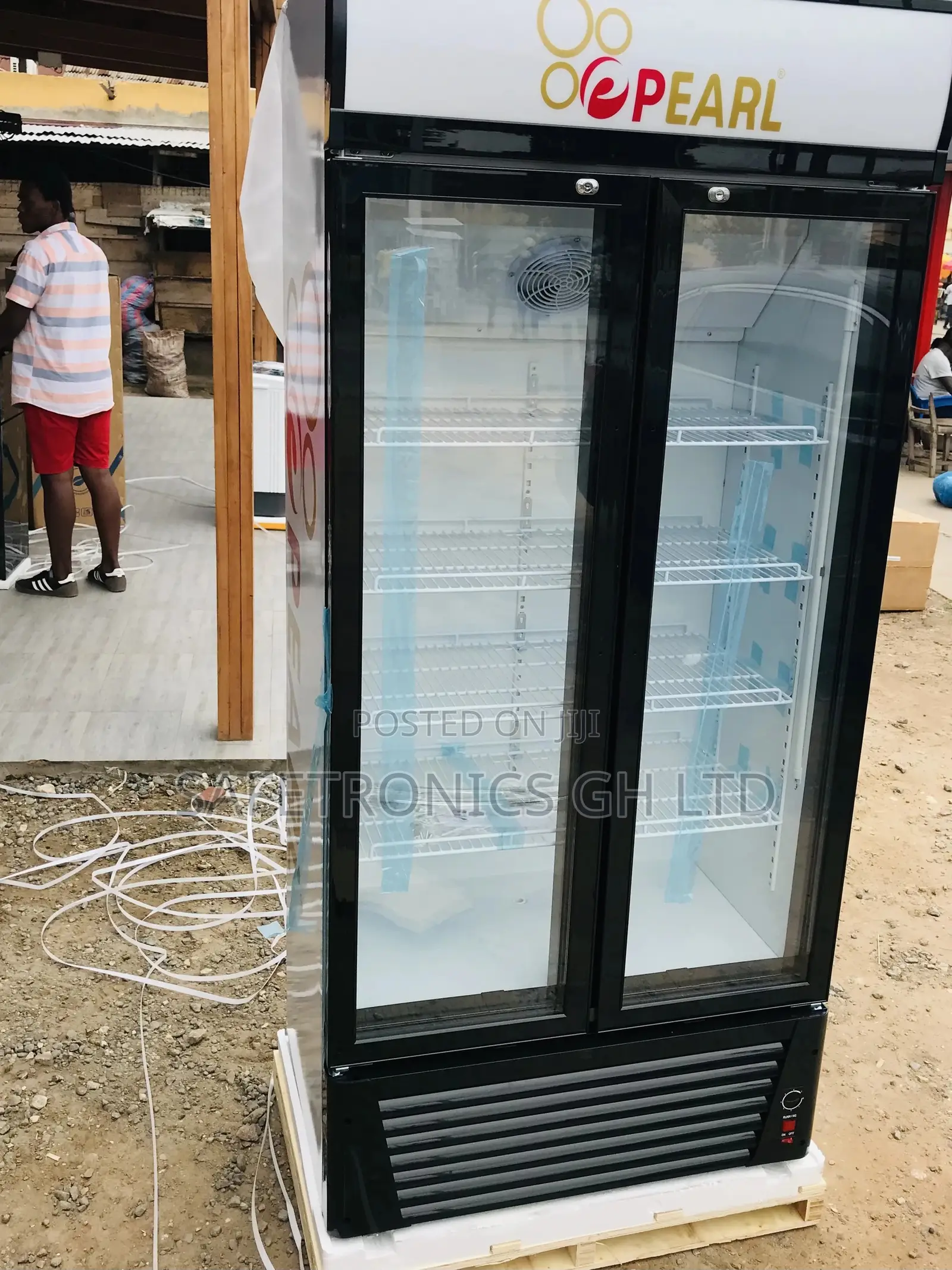 Large Shelves Pearl Doubledoor PVC-622-2B Display Fridge