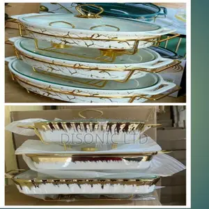 3 Set Ceramic Chafing Dishes With Stands