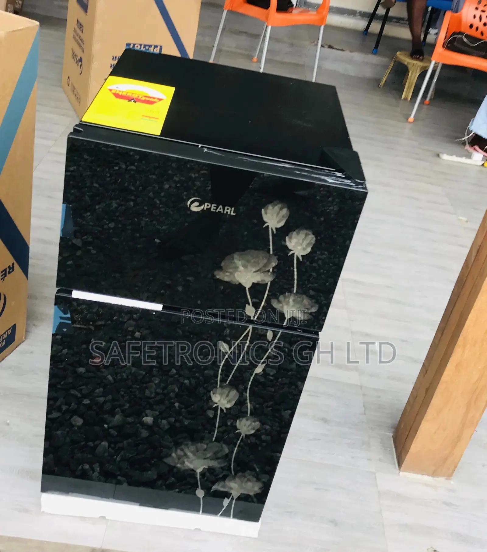 Topfreezer Pearl Doubledoor Pf-19t Fridge Glass Black