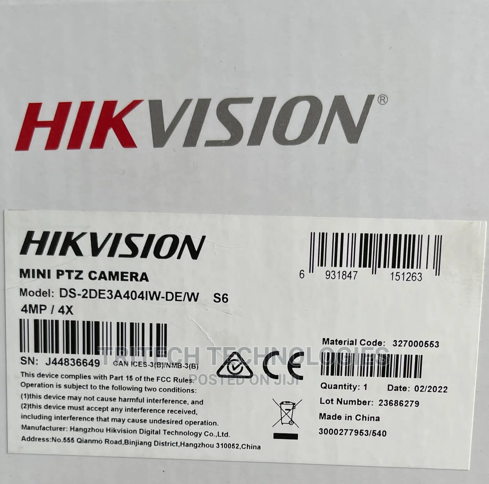 Hikvision Mini PTZ Speed Dome 4mp Ds-2de3a404iw-De/W
