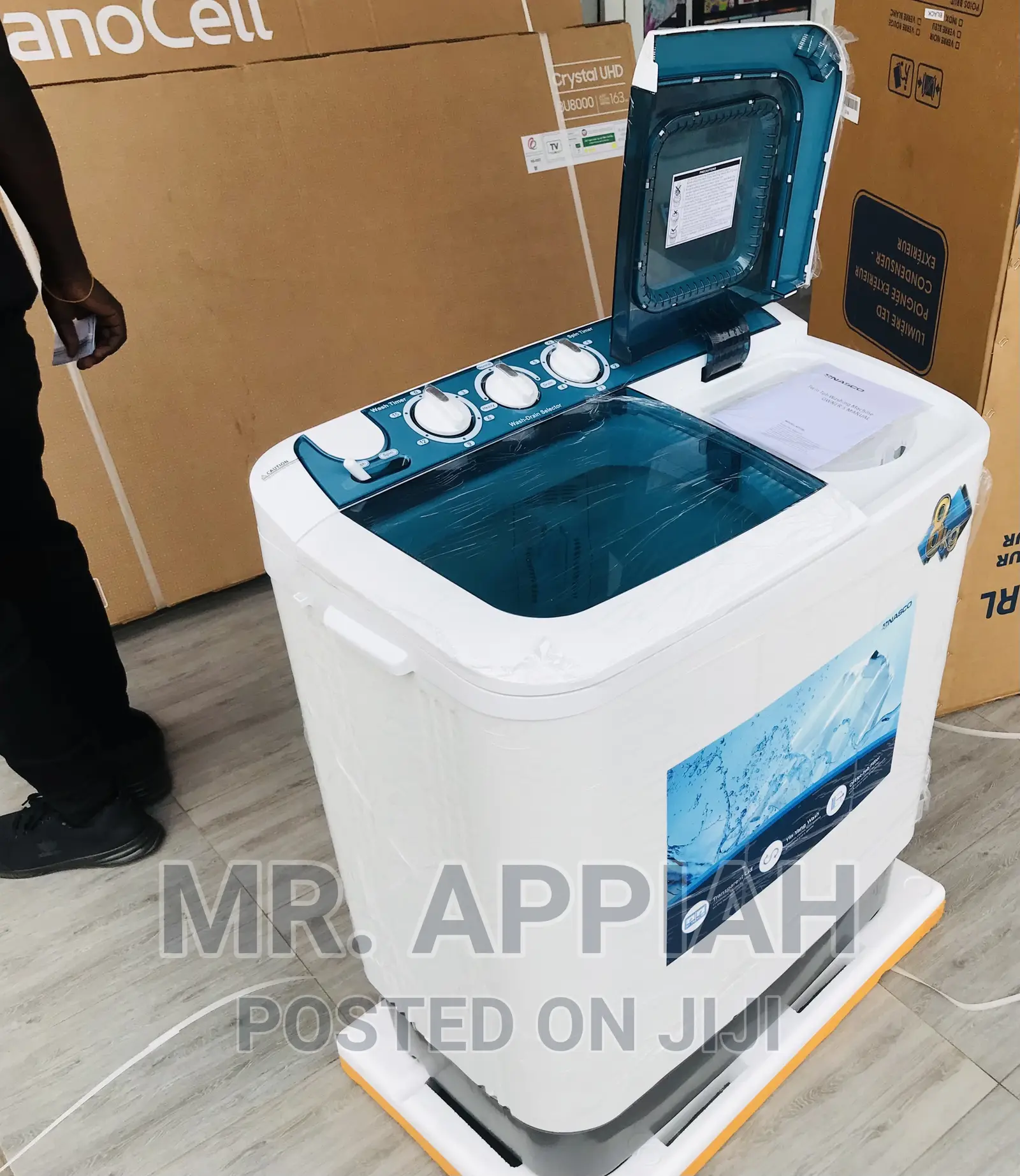 Deep Washing Nasco 8kg Top Load Washing Machine + Spin Dry.