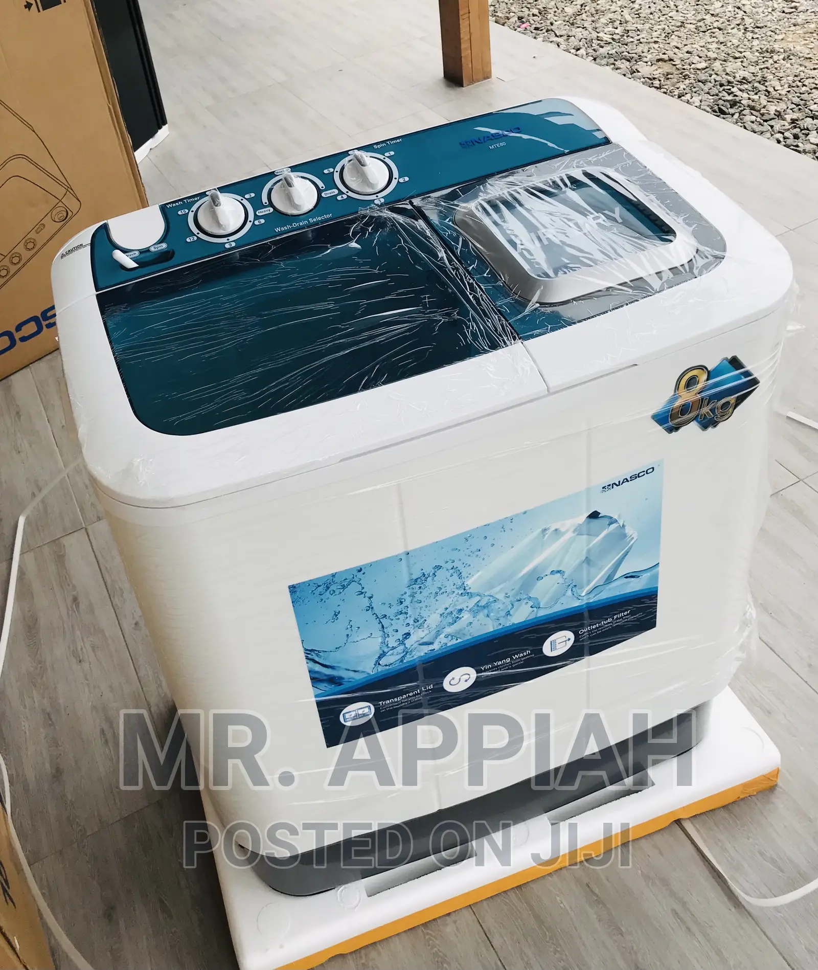 Spin/Dry Nasco 8kg Top Load Washing Machine(White)