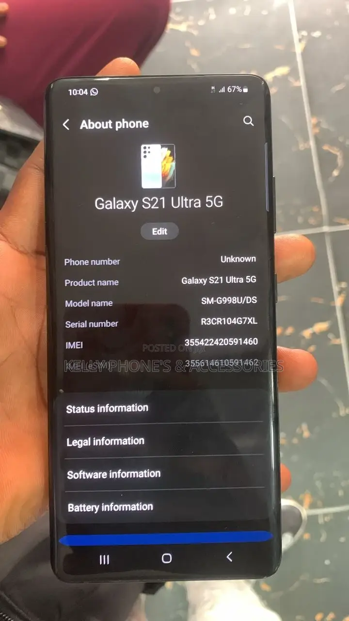 Samsung Galaxy S21 Ultra 5G 128 GB Black