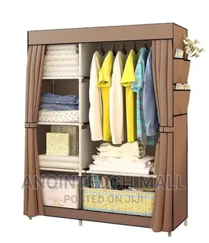 2 in 1 Foldable Wardrobe - Brown