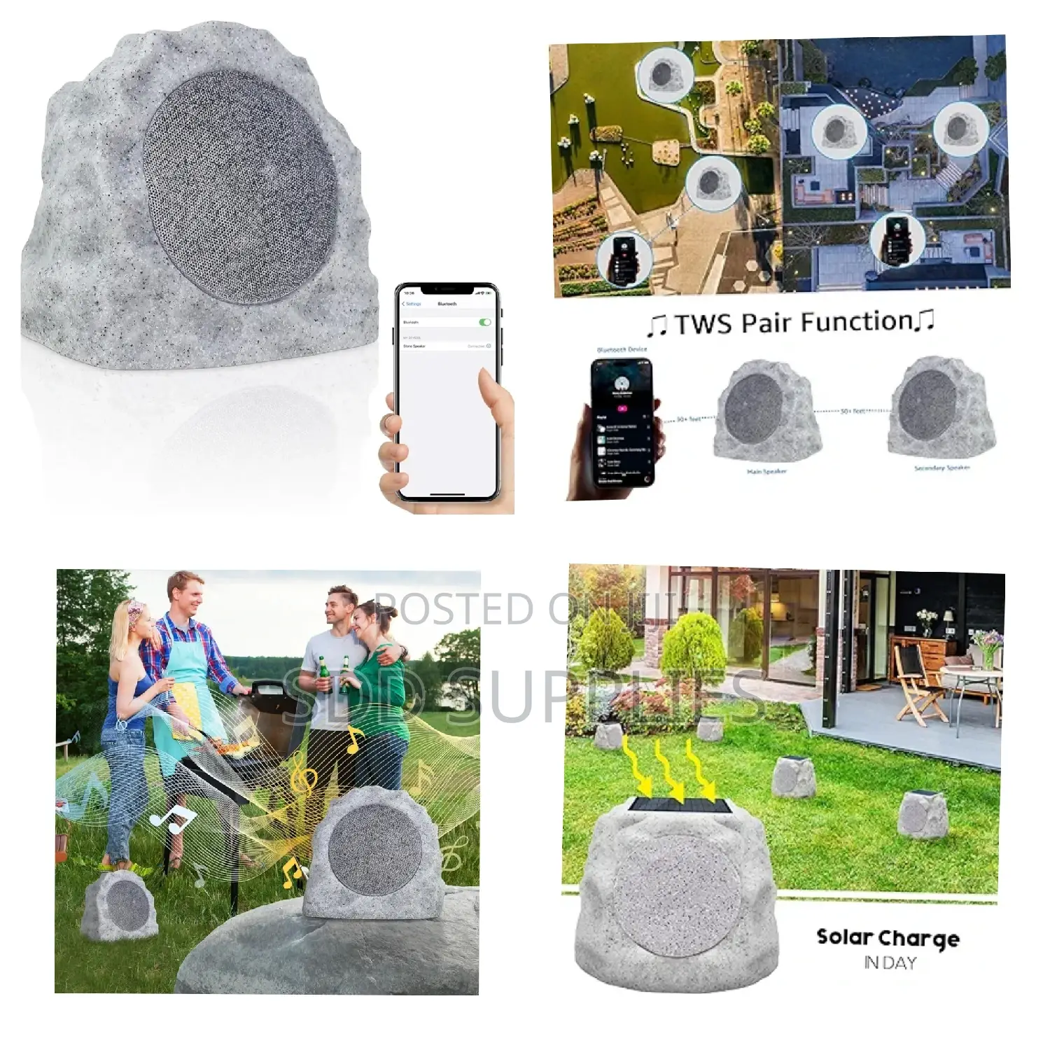 Solar Charging Outdoor Waterproof Bluetooth Garden Speaker