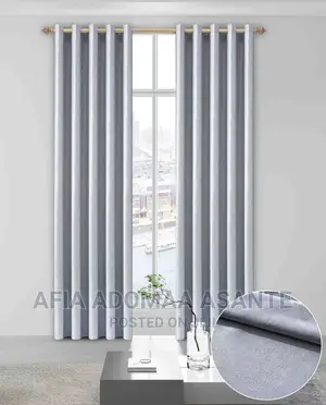 2 Pieces Black Out Plain Colour Quality Window Curtain