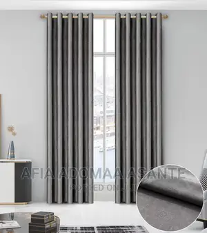 2 Pieces Plain Colour Curtains