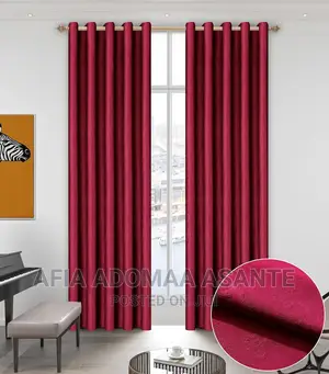 2 Pieces Plain Colour Curtains
