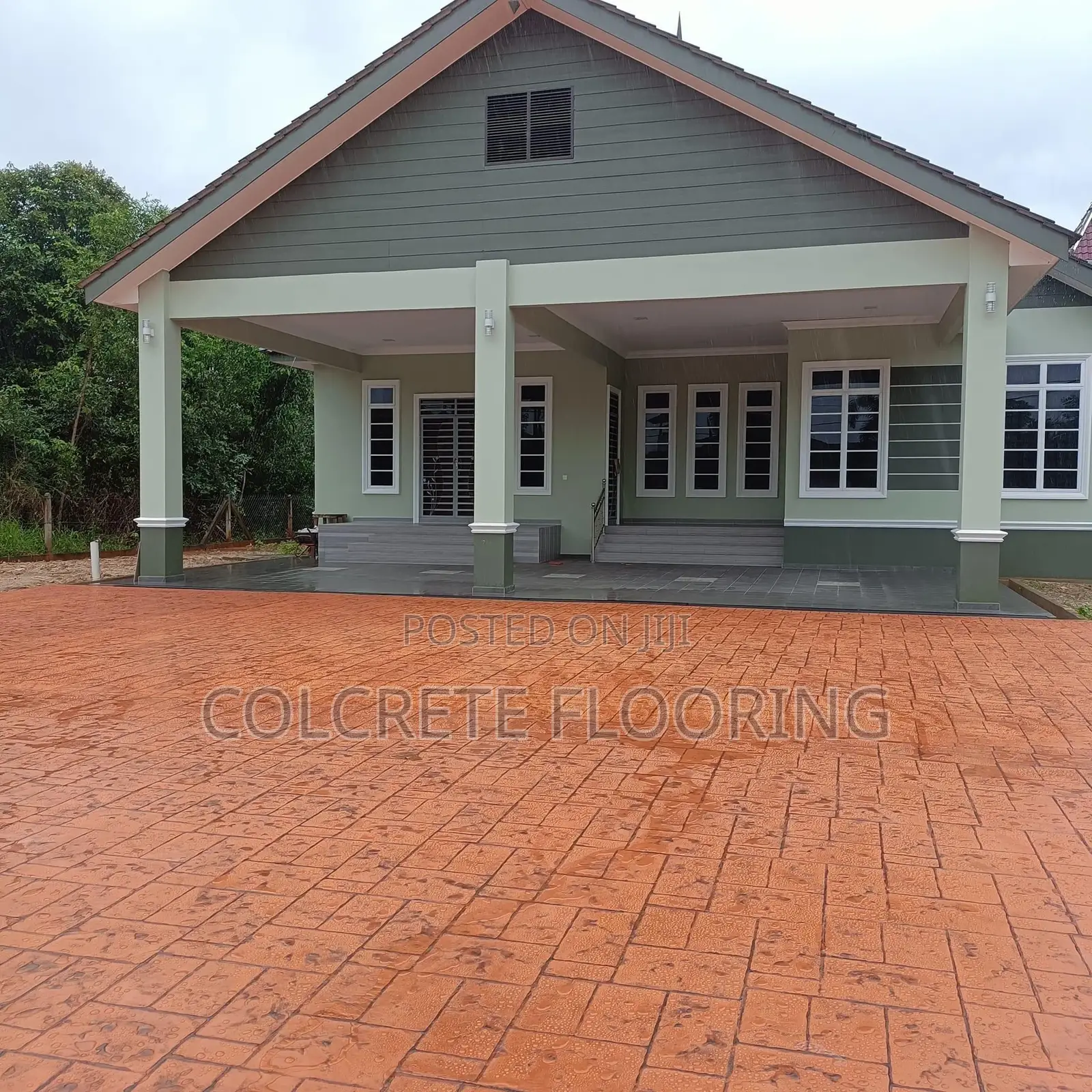 Orange Slate Stamped Concrete