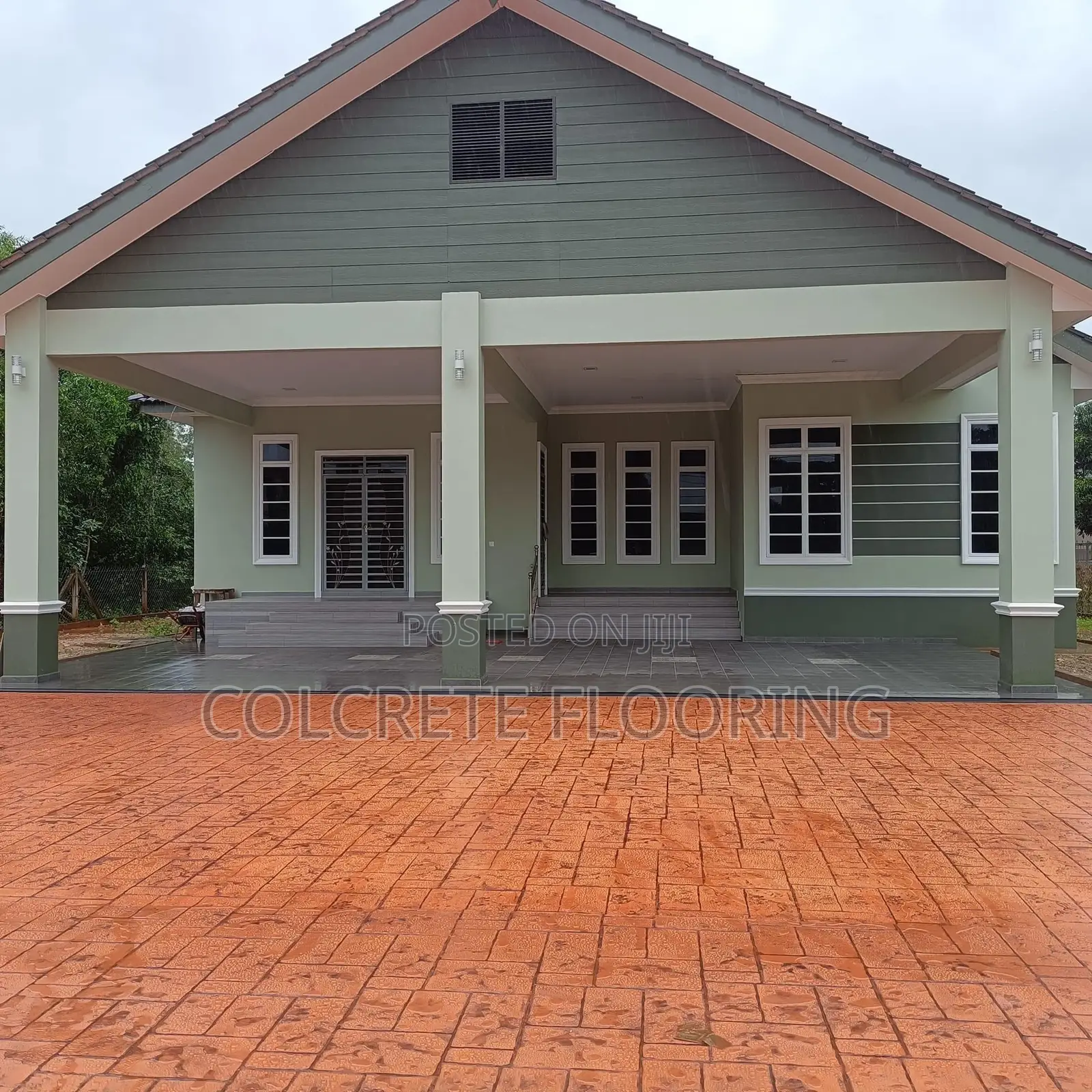 Orange Slate Stamped Concrete