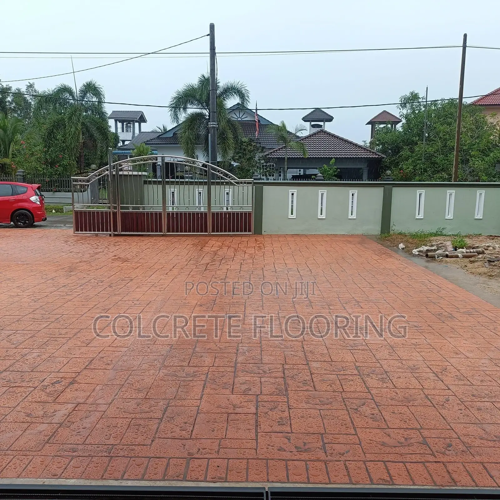 Orange Slate Stamped Concrete