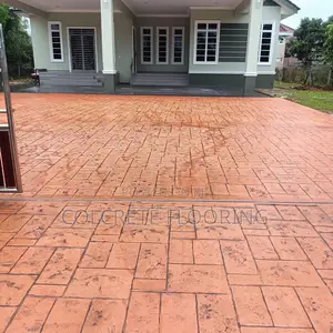 Orange Slate Stamped Concrete