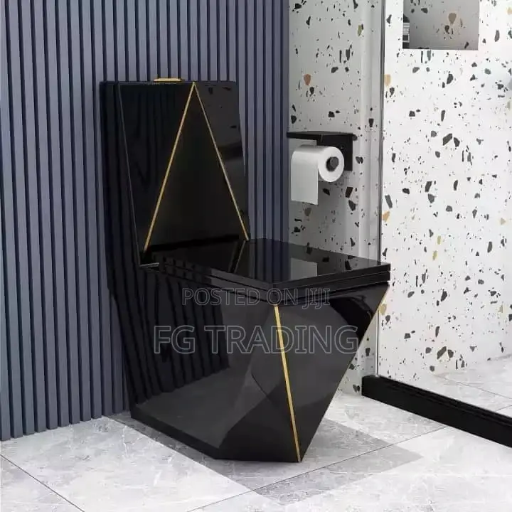 Black and Gold Toilet - Executive Water Closet - Diamond WC