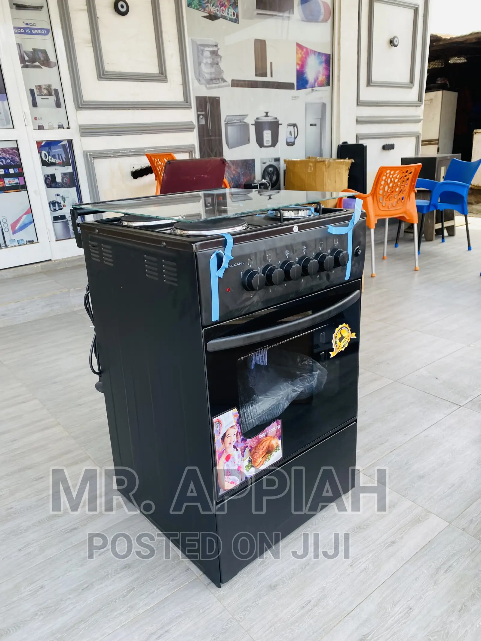 Reliable and Affordable Volcano2electric +2gas Burner,Black