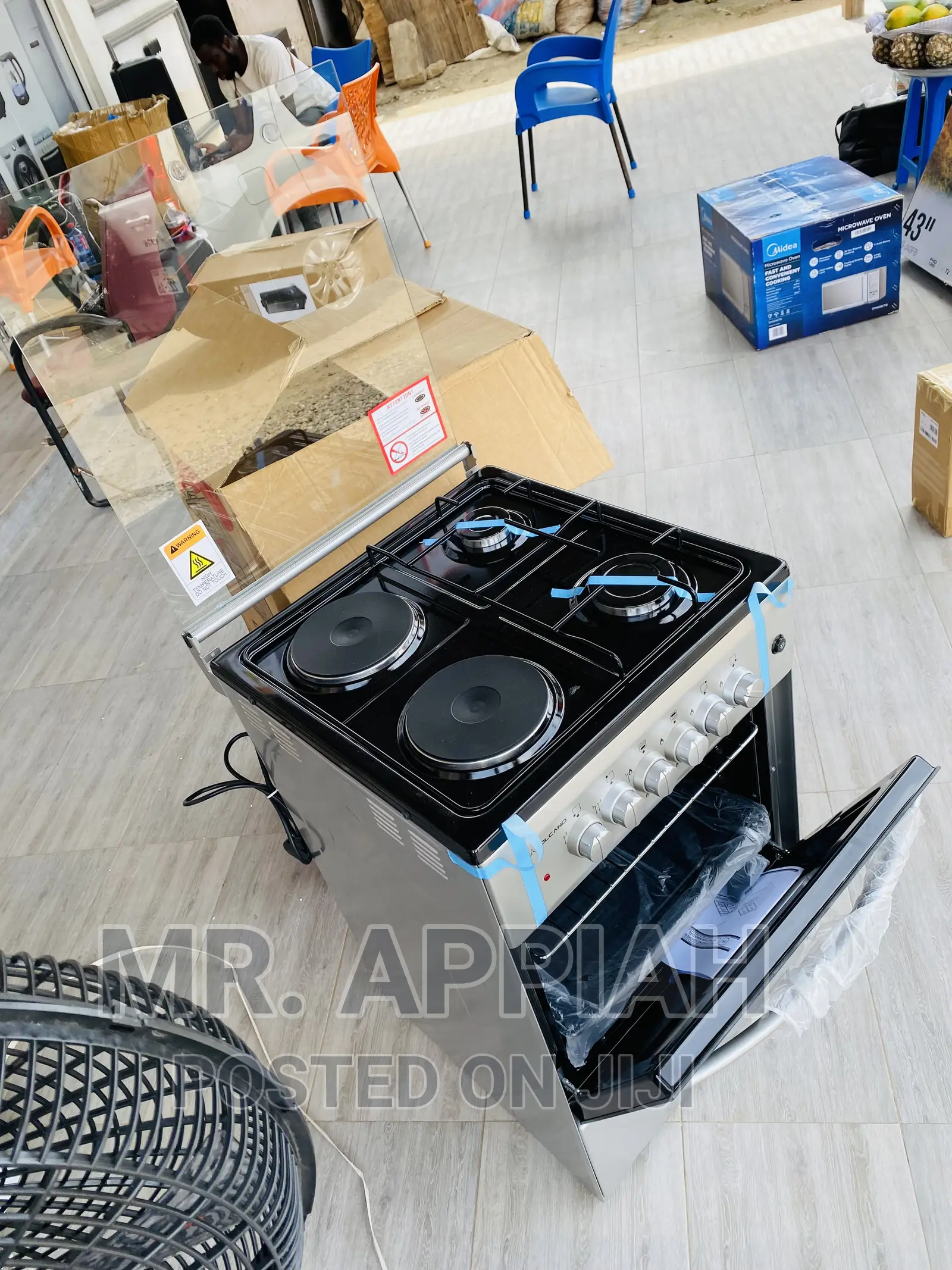 Original Volcano 50x50 2 Electric Burner + 2gas Burner,Gray