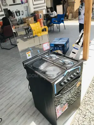 Classic Design Volcano 2 Electric + 2 Gas Burner(Black)