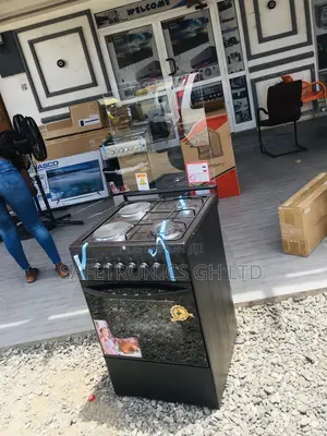 Black 50x50 Gas 2 Burner 2 Electric Cooker Volcano