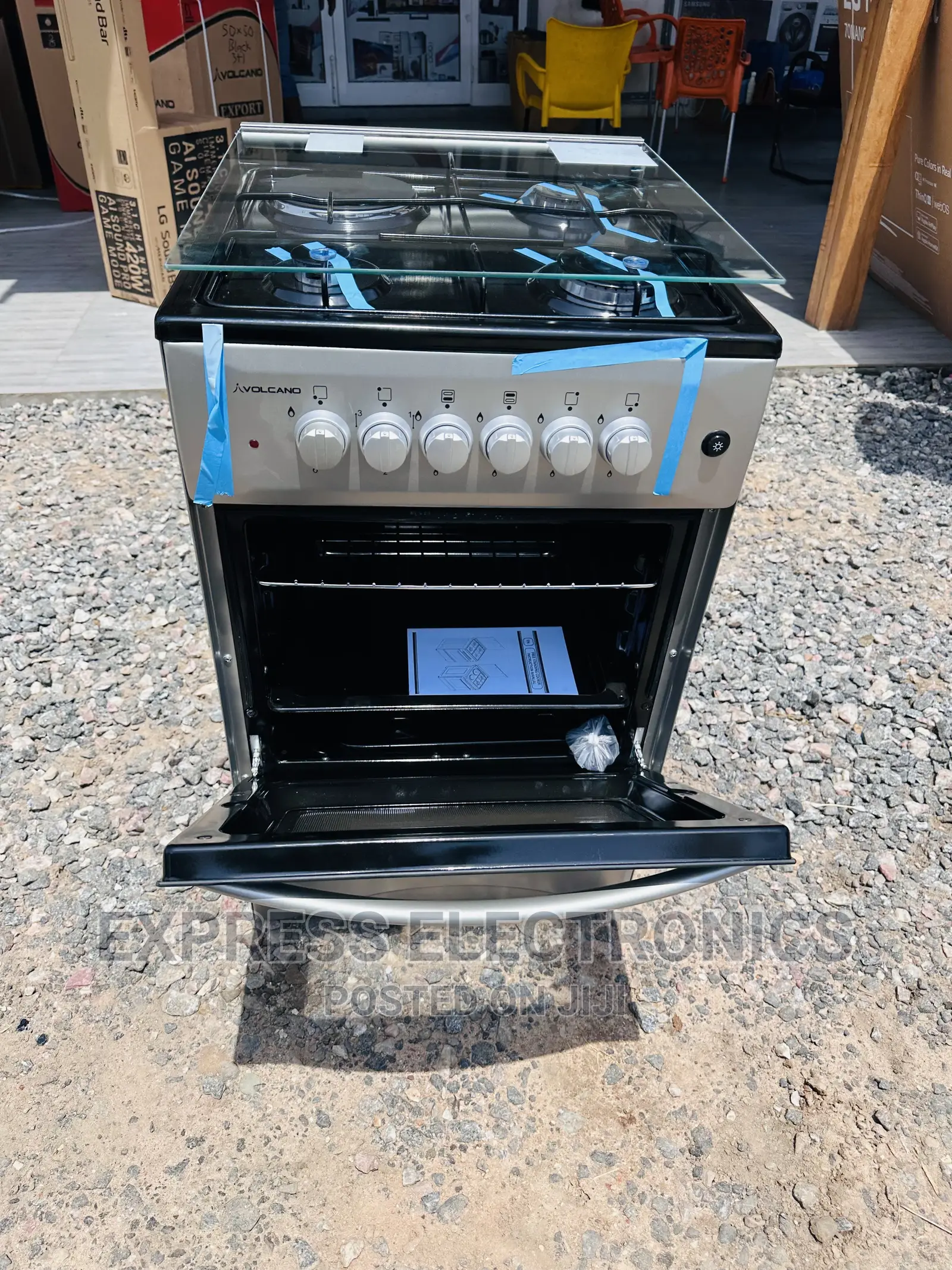 A New Update Gas Electric Cooker Oven Grill 3+1 Grey