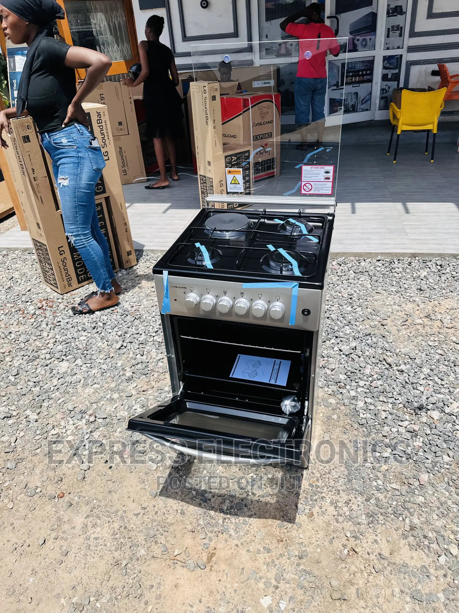 Look Very Stylish Gas Electric Cooker Oven 3+1 Grey