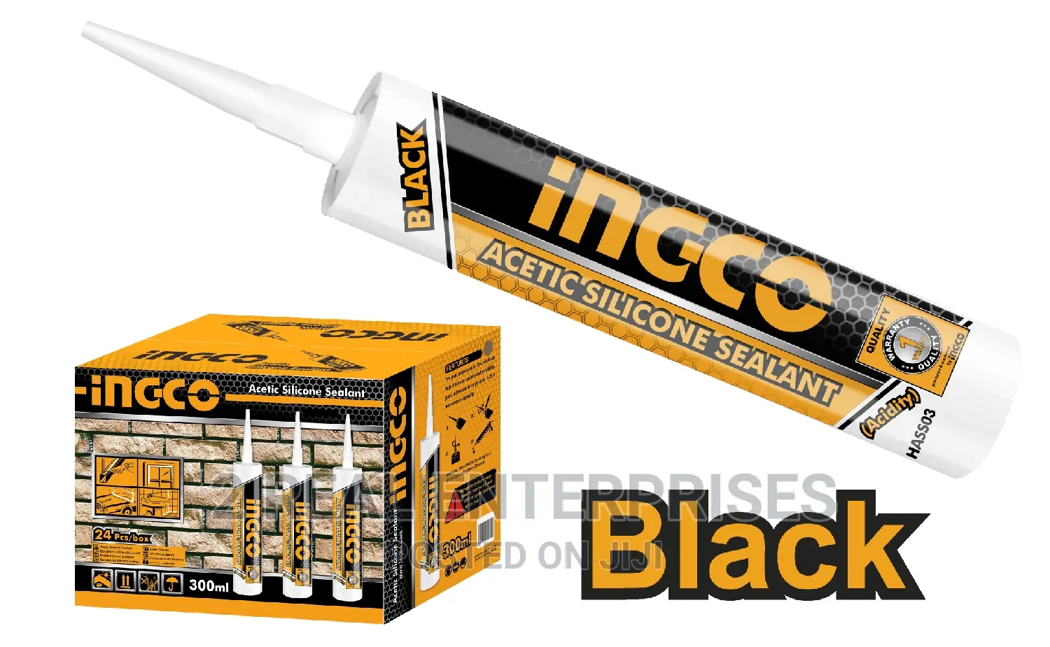 INGCO Acetic Silicone Sealant Black HASS03 in Accra Metropolitan Building Materials, Two Real
