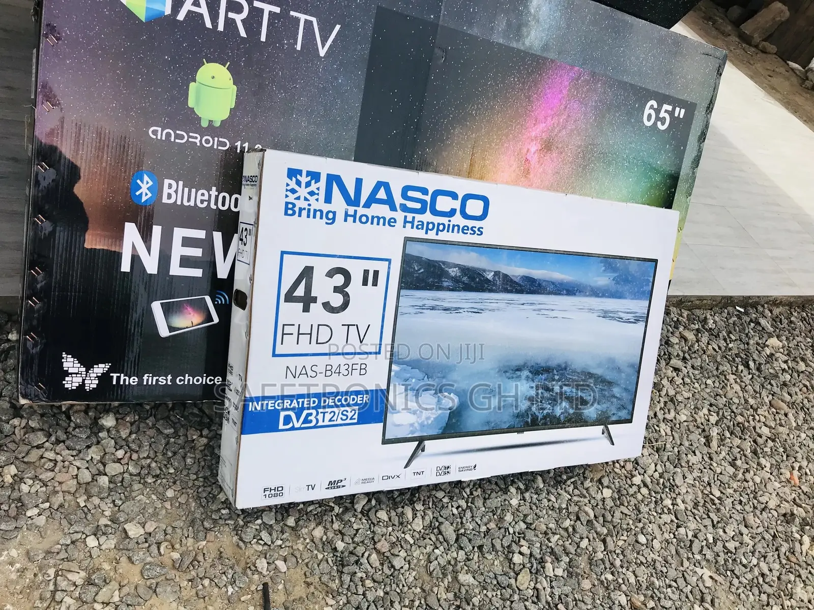 Glossy LED Nasco 43 Inches Digital Satellite Black Tv 