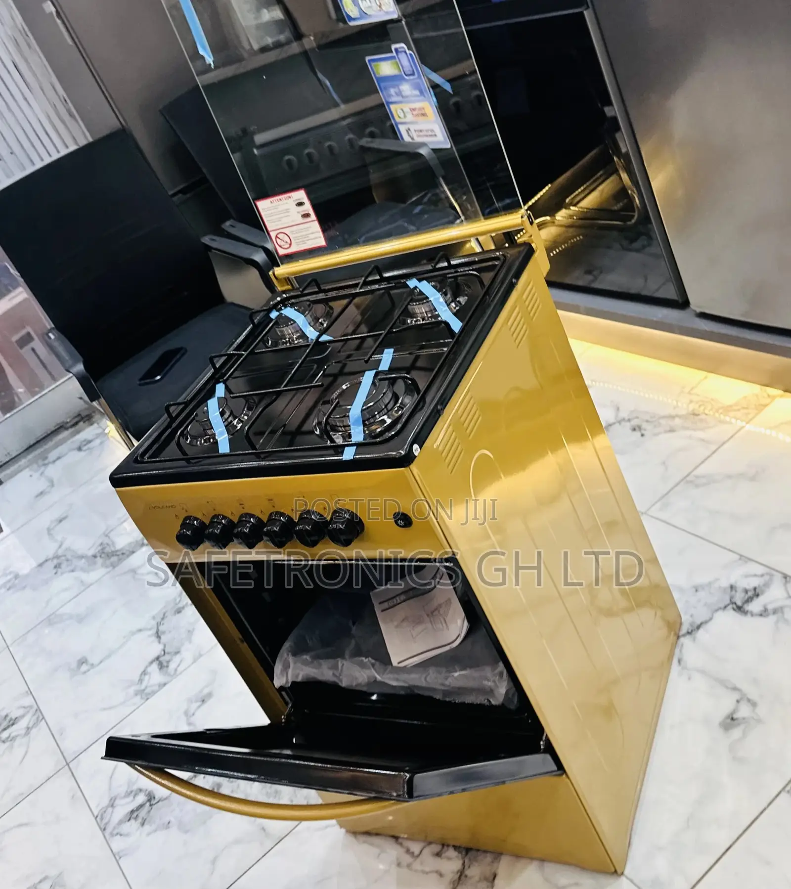 Gold Cooker Burner Volcano 4 Gas Oven With Grill 50x50