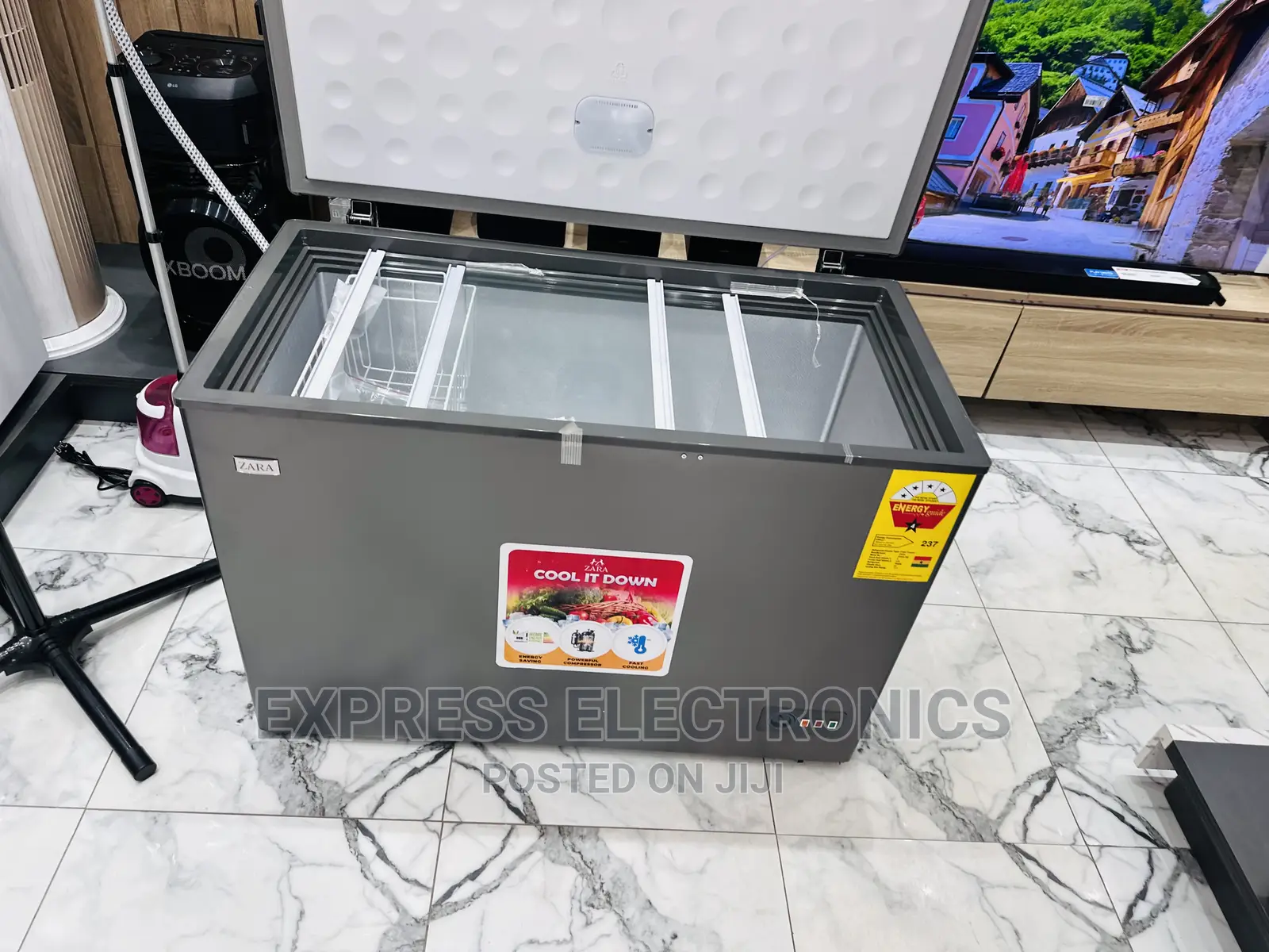 Classy Sleek Chest Freezer Single Door Zara 360s Grey