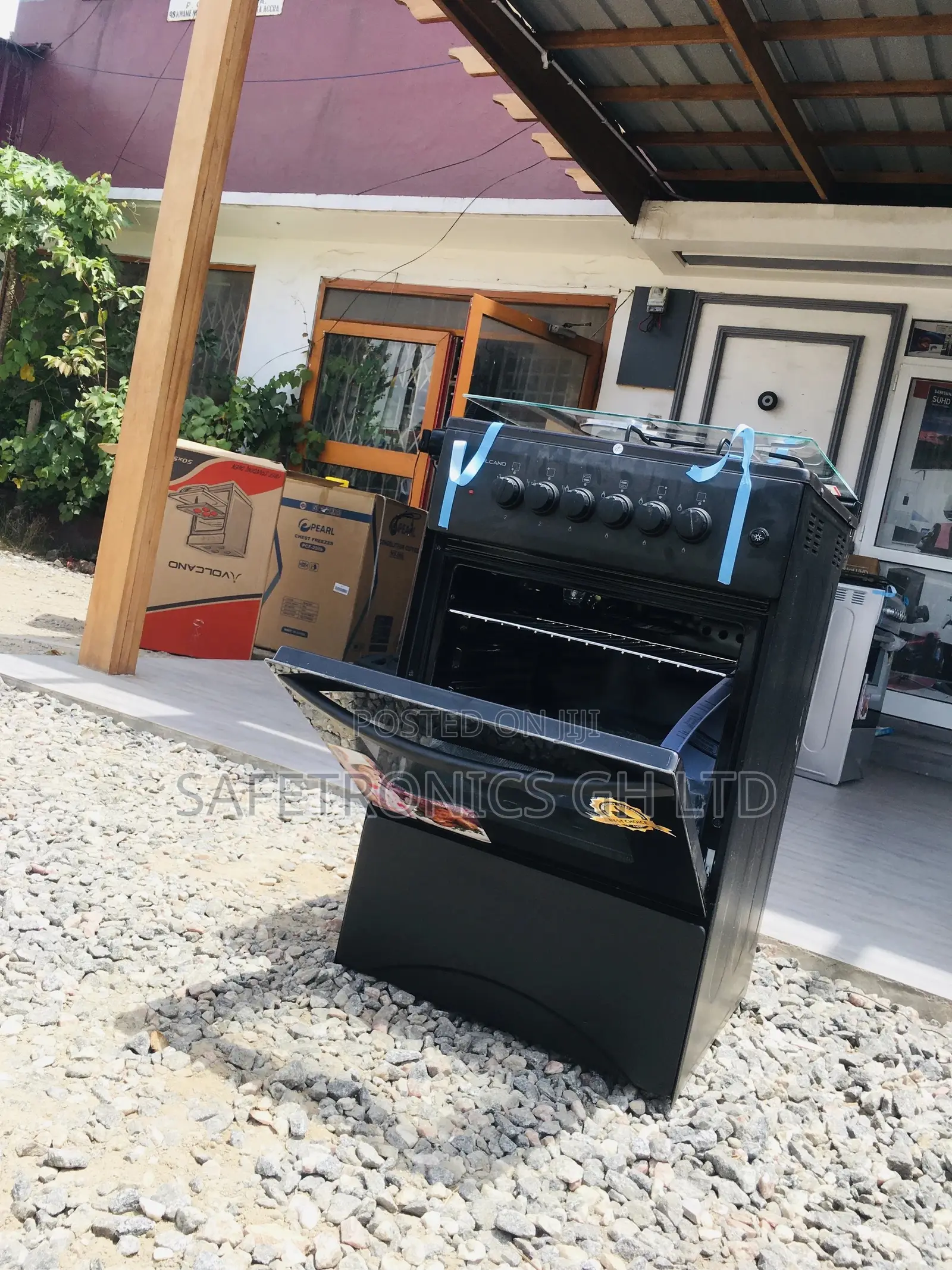 Black Volcano 4 Gas Oven With Grill Burner Cooker 50x50