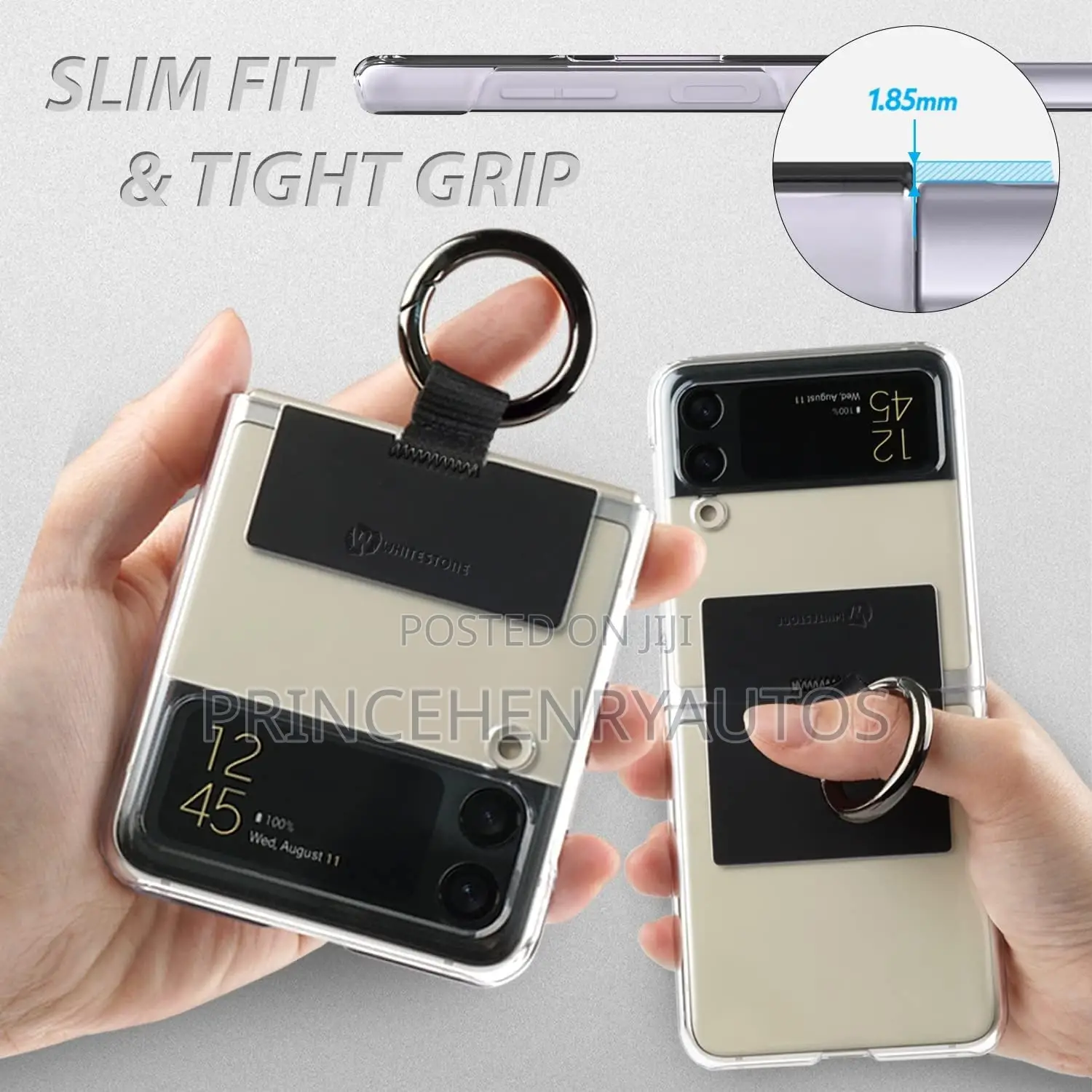 DOME GLASS Whitestone Ring Case for Samsung Z Flip 4 2022,