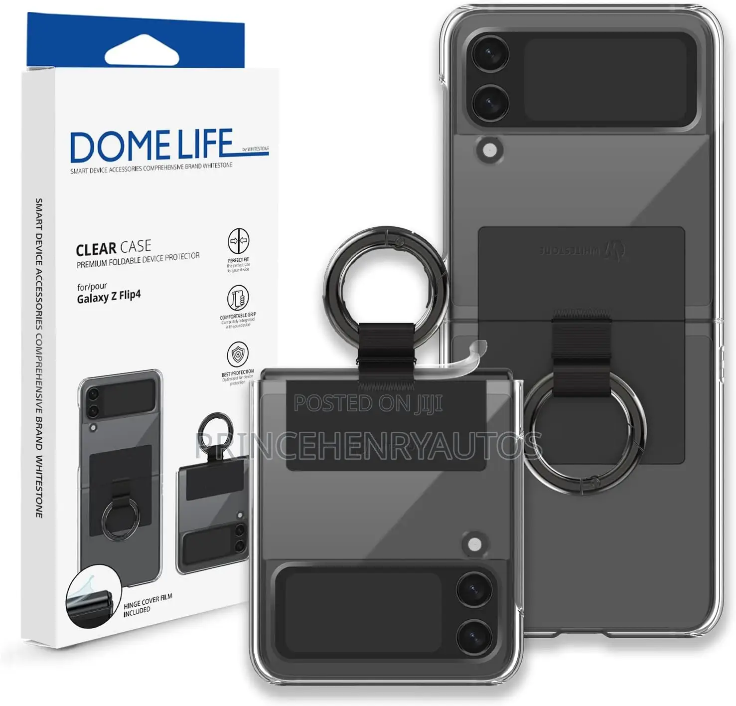 DOME GLASS Whitestone Ring Case for Samsung Z Flip 4 2022,