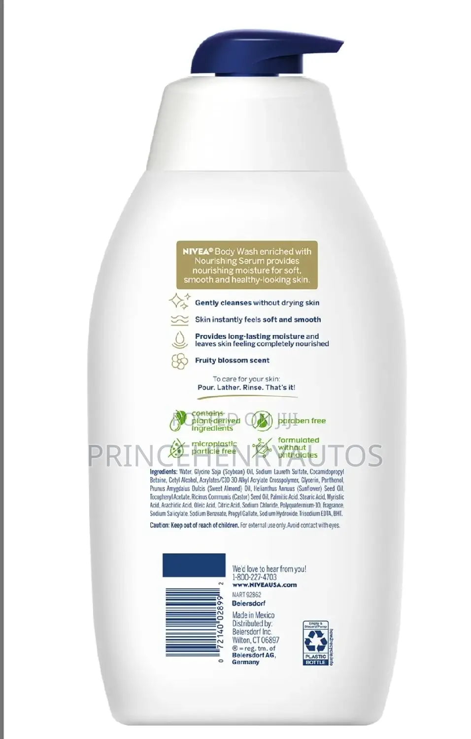 Nivea Nourishing Botanical Body Wash 30 Fl Oz Pump Bottlre