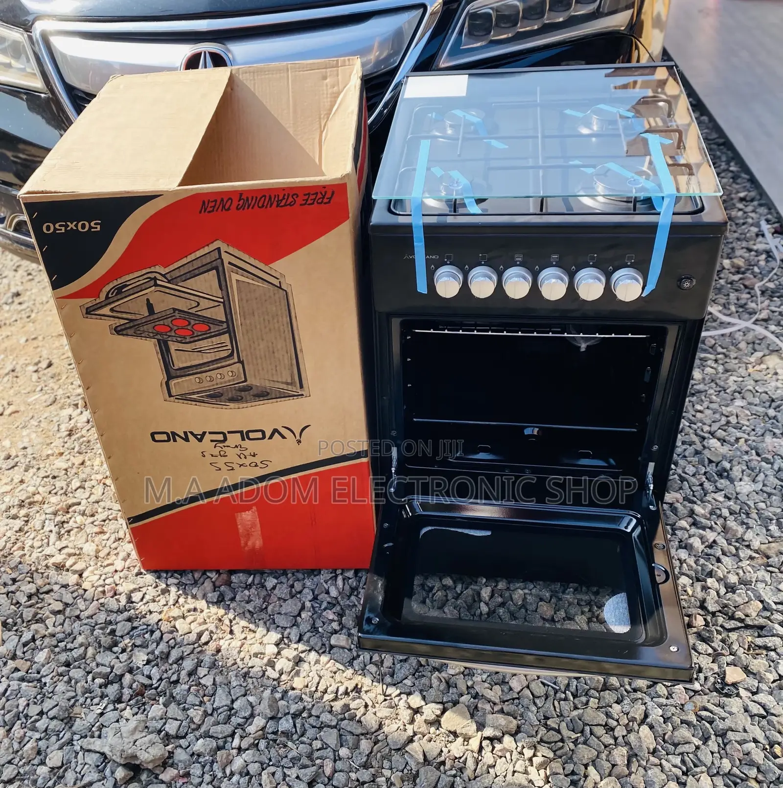 (Black)Shop High Volcano 50x50 4gas Burner With Oven Grill