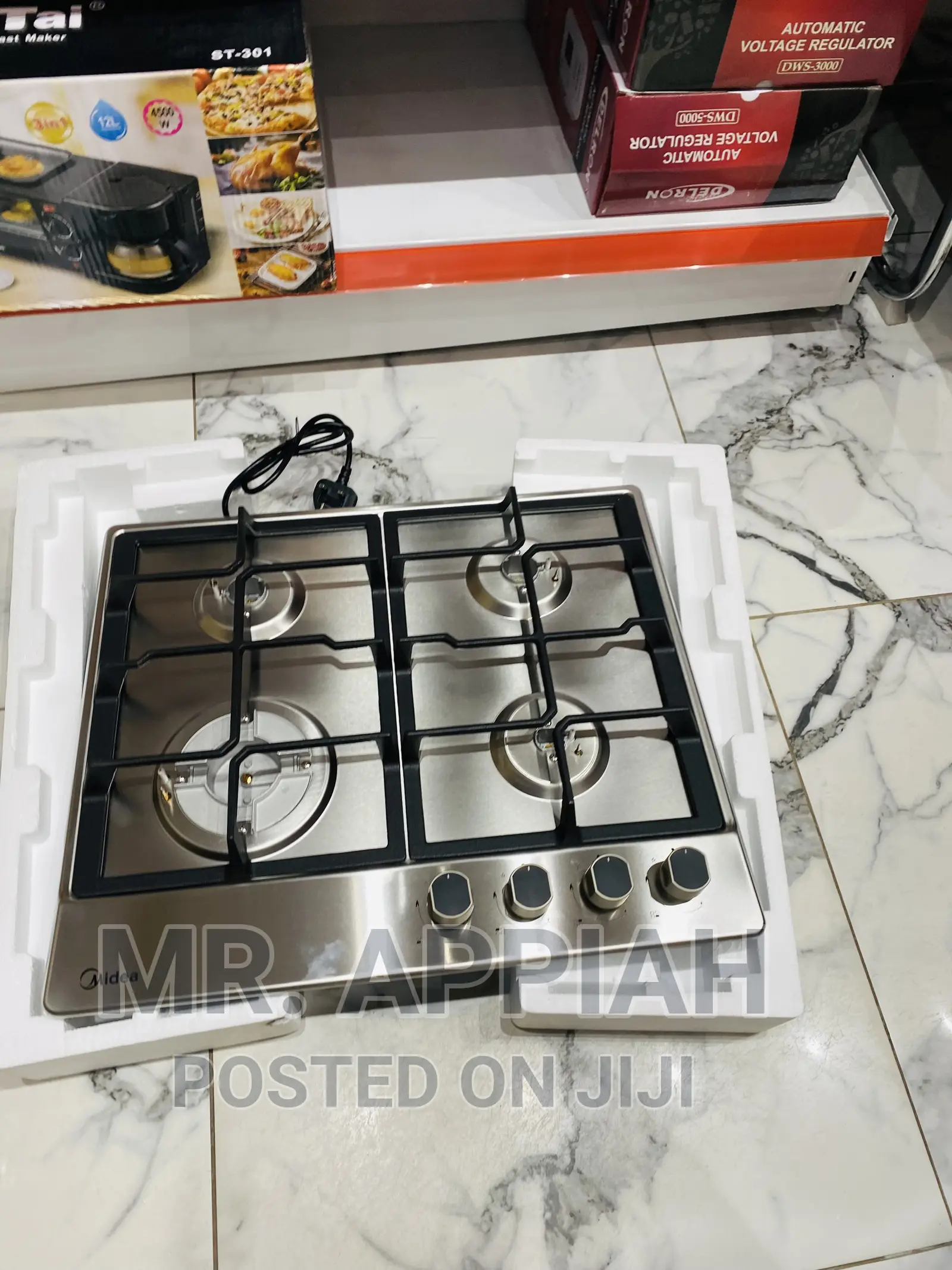 Sealed in Box Midea 60G40ME 4 Gas Burner Top(Silver) 