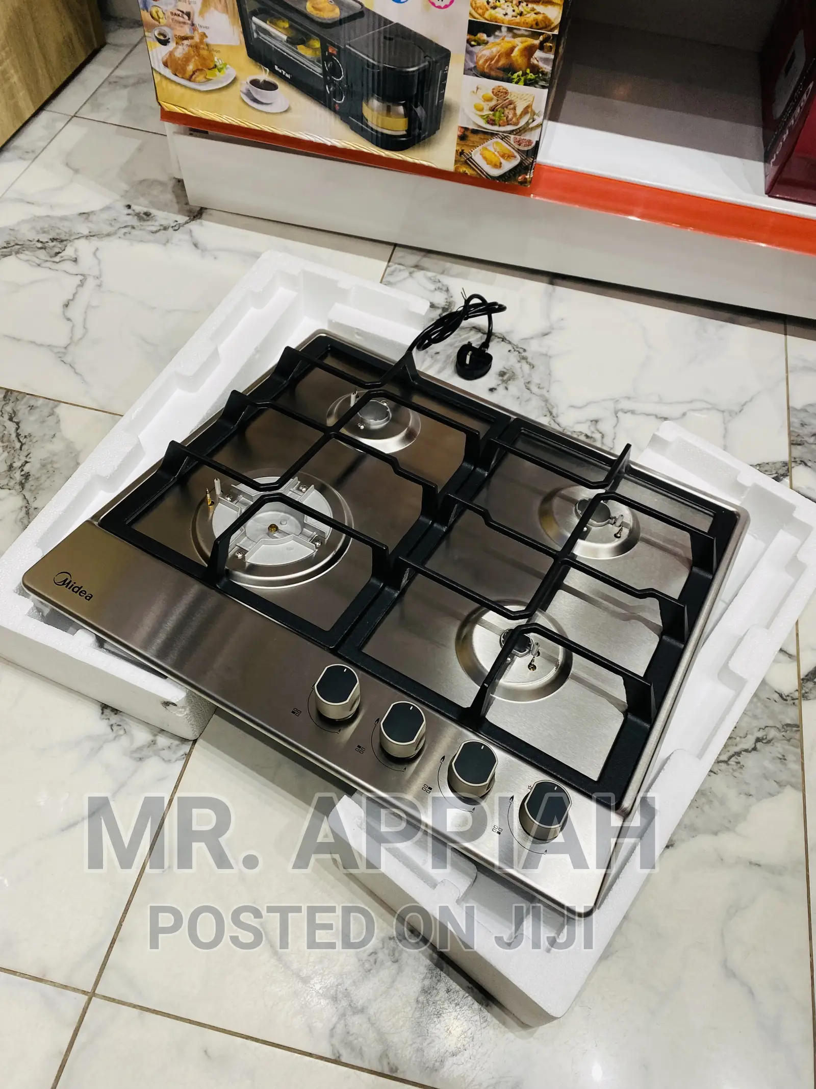 Fast Cooking Midea 60G40ME 60x51cm 4 Gas Burner Hob(Silver)