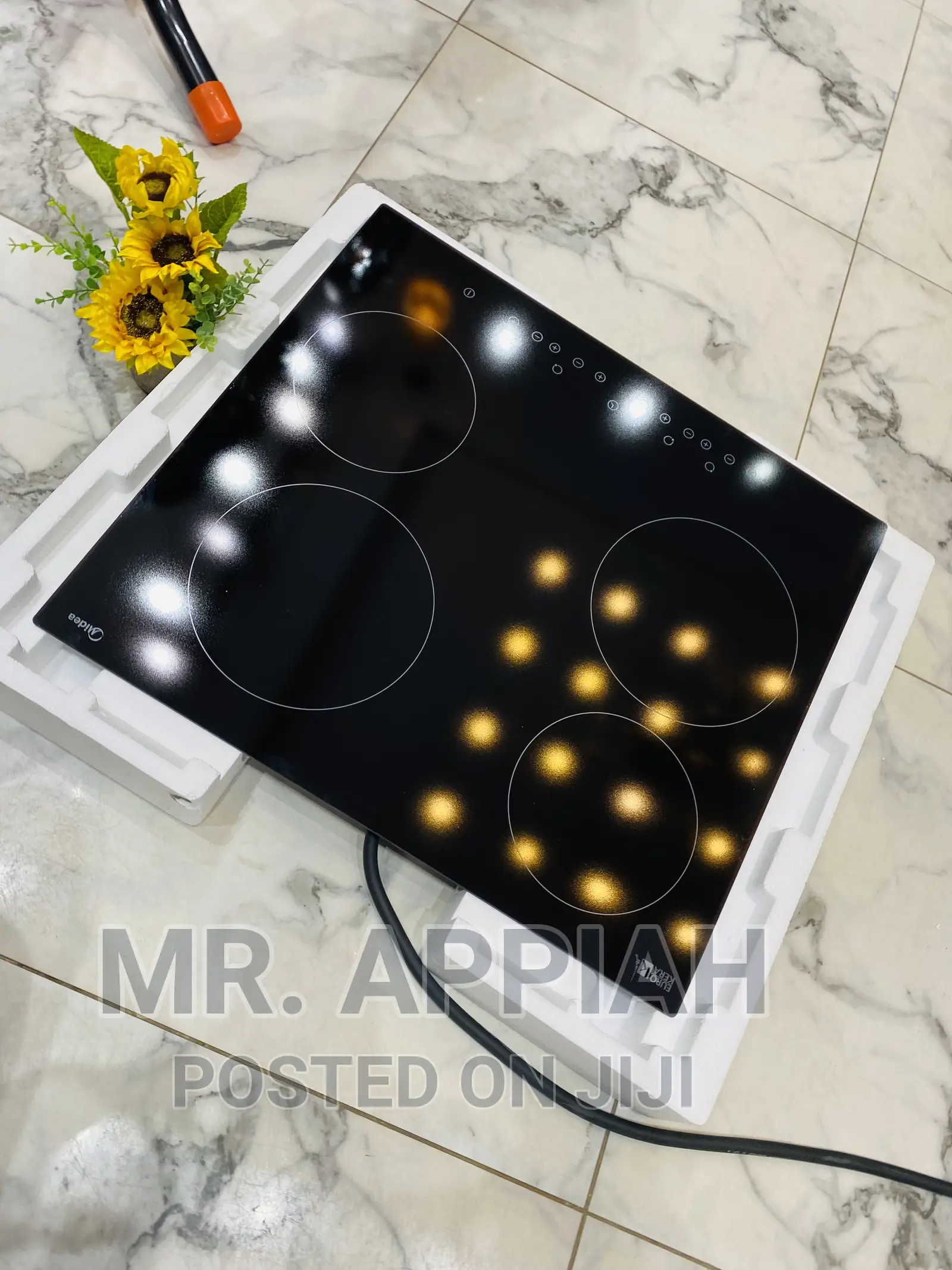Elegant Black Midea Mc -HF605 4 Electric Burner Hob 