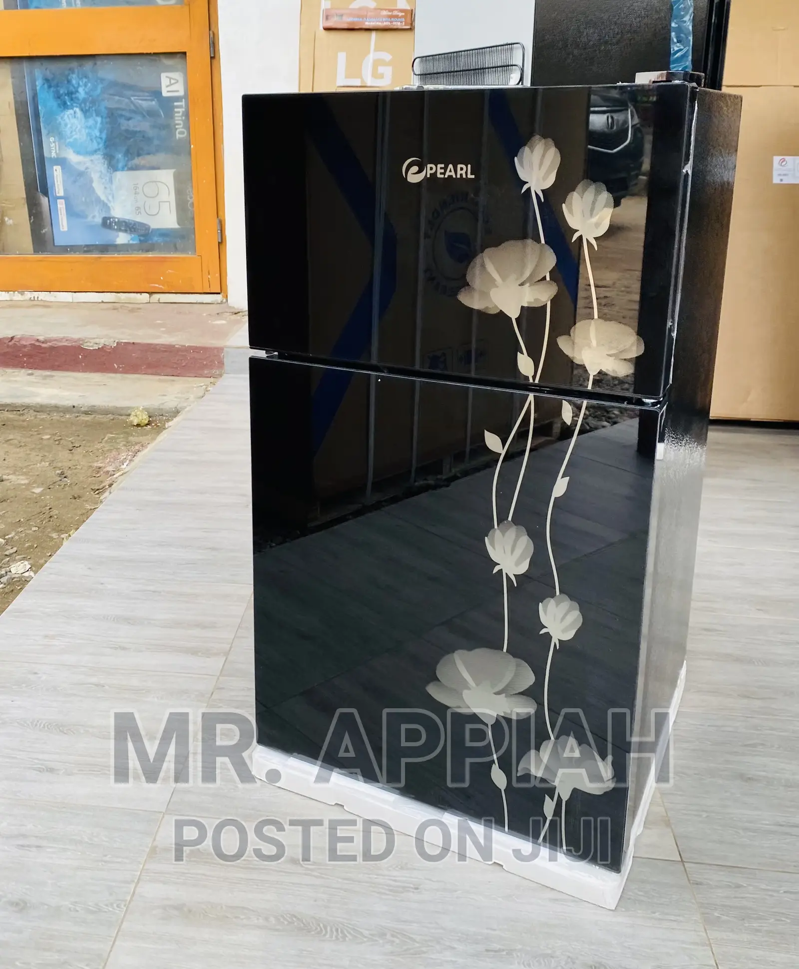 Pearl 10T Double Door Basic Black Refrigerator(Mirror).