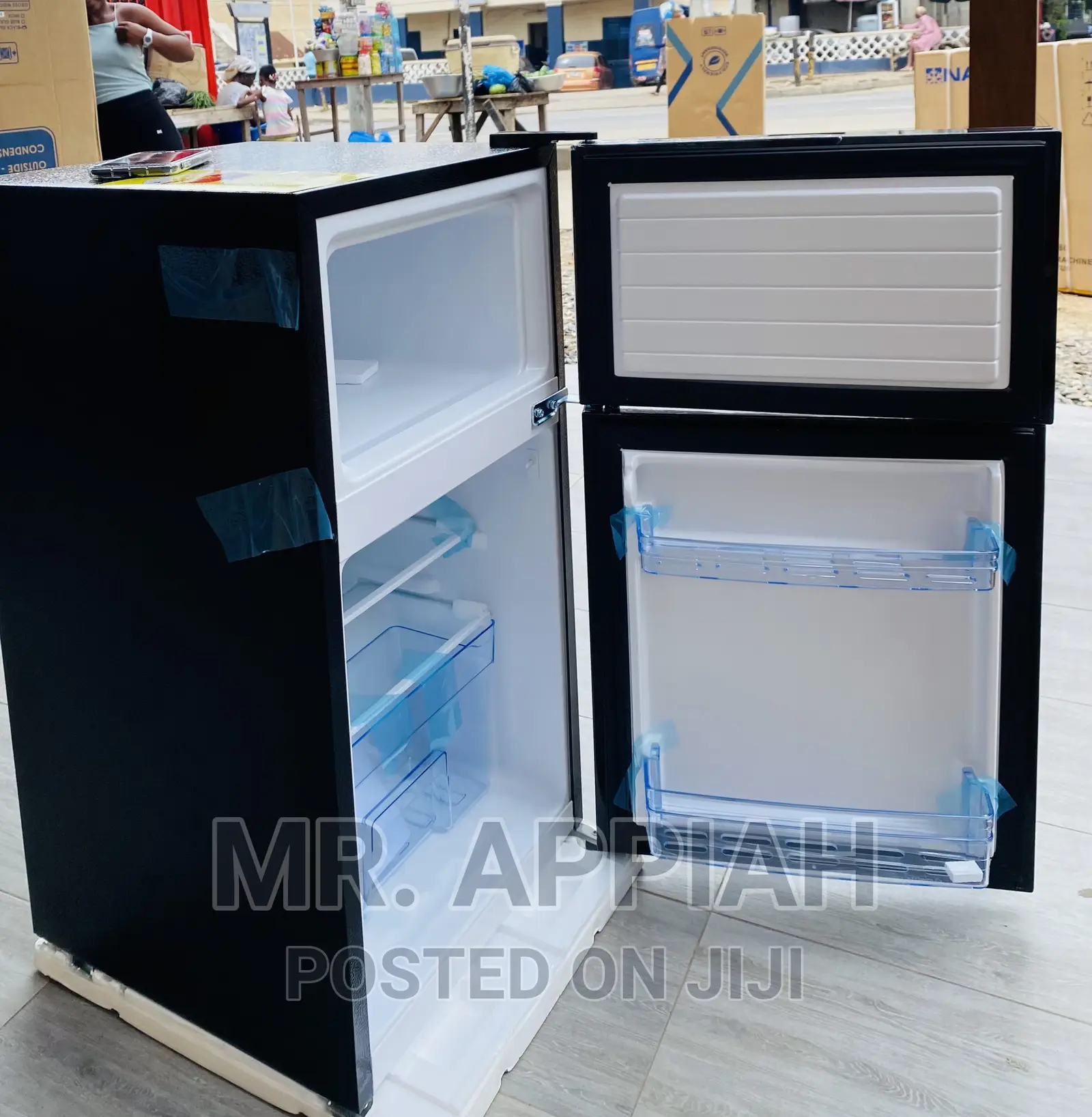 Laste Pearl PF-10T Double Door Refrigerator(Black)Mirror.