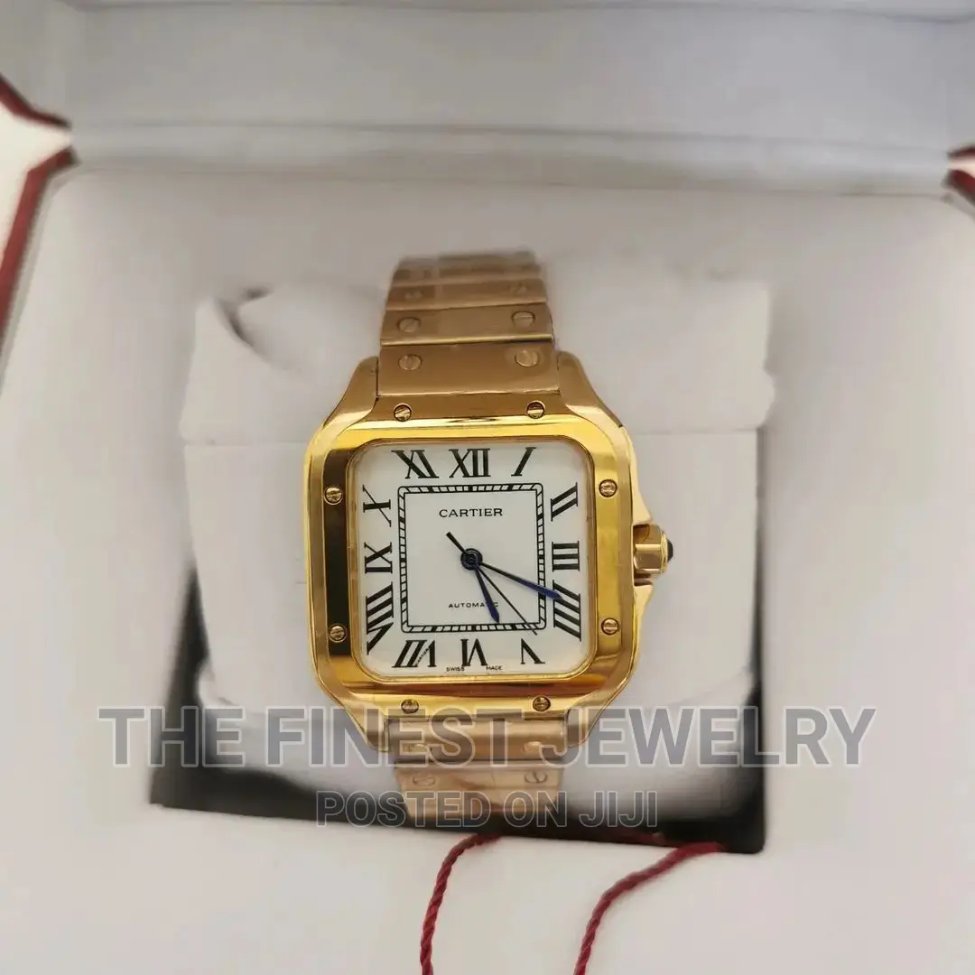 Cartier Santos Mens Gold Watch