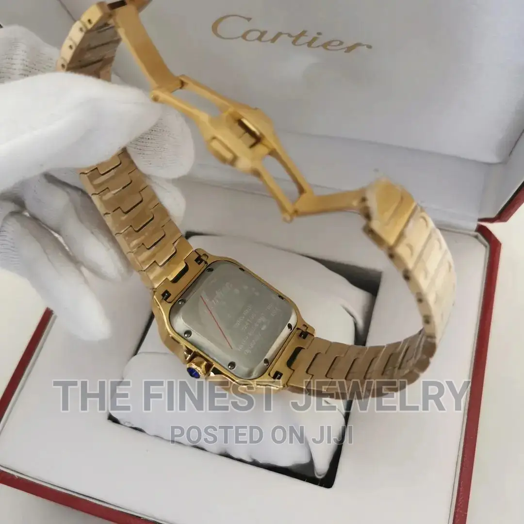 Cartier Santos Mens Gold Watch
