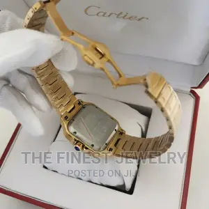 Cartier Santos Mens Gold Watch