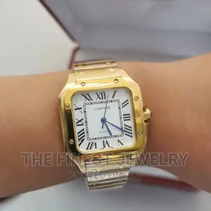 Cartier Santos Mens Gold Watch